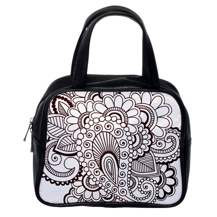 Henna Line Art Clipart Classic Handbags (One Side)