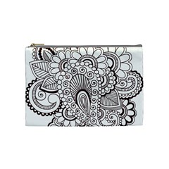 Henna Line Art Clipart Cosmetic Bag (medium)  by Nexatart