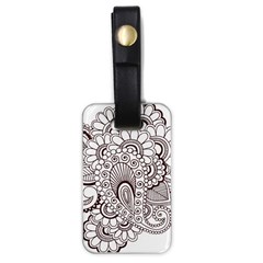 Henna Line Art Clipart Luggage Tags (one Side)  by Nexatart