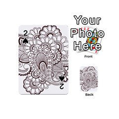 Henna Line Art Clipart Playing Cards 54 (mini)  by Nexatart