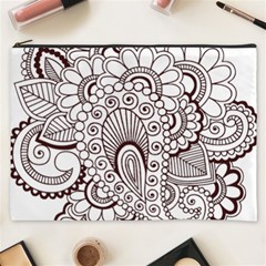 Henna Line Art Clipart Cosmetic Bag (xxxl)  by Nexatart