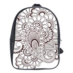 Henna Line Art Clipart School Bags (XL)  Front