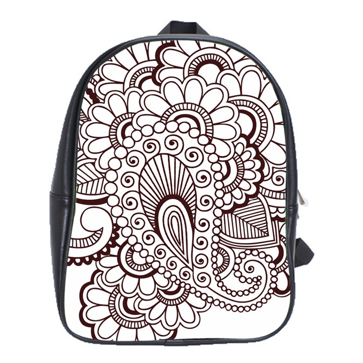 Henna Line Art Clipart School Bags (XL) 