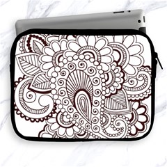 Henna Line Art Clipart Apple Ipad 2/3/4 Zipper Cases by Nexatart