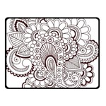 Henna Line Art Clipart Double Sided Fleece Blanket (Small)  45 x34  Blanket Back