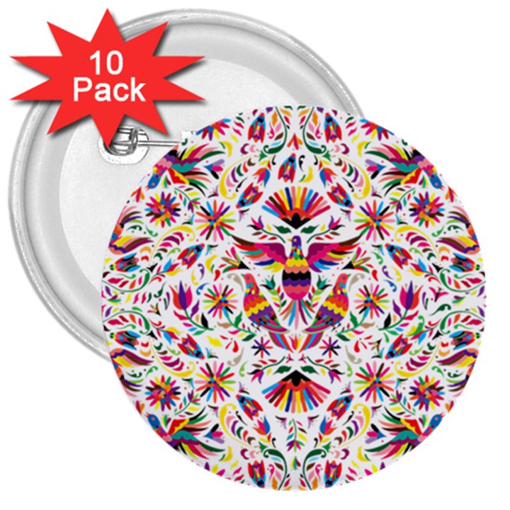 Otomi Vector Patterns On Behance 3  Buttons (10 pack) 