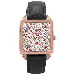 Otomi Vector Patterns On Behance Rose Gold Leather Watch  by Nexatart