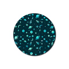 Space pattern Rubber Round Coaster (4 pack) 