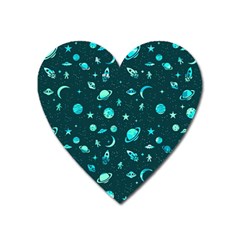 Space pattern Heart Magnet