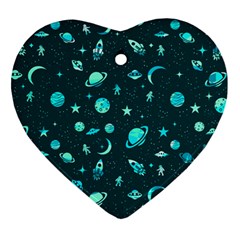 Space pattern Heart Ornament (Two Sides)