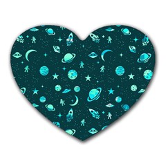 Space pattern Heart Mousepads