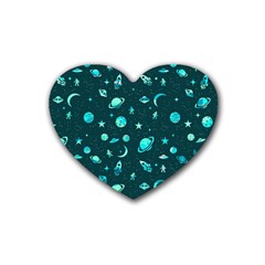 Space pattern Rubber Coaster (Heart) 