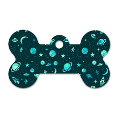 Space pattern Dog Tag Bone (One Side)