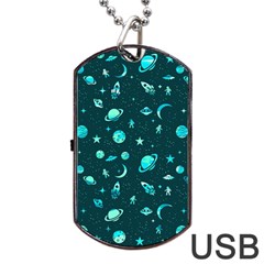 Space pattern Dog Tag USB Flash (One Side)