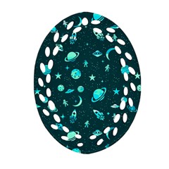 Space pattern Oval Filigree Ornament (Two Sides)