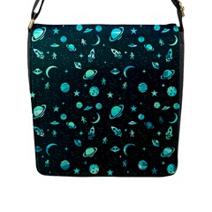 Space pattern Flap Messenger Bag (L) 