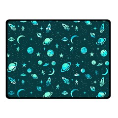 Space pattern Double Sided Fleece Blanket (Small) 