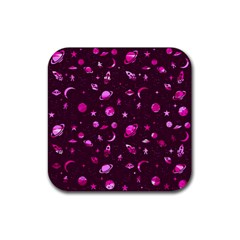 Space Pattern Rubber Coaster (square)  by ValentinaDesign