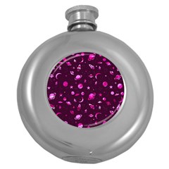 Space Pattern Round Hip Flask (5 Oz) by ValentinaDesign