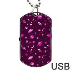 Space Pattern Dog Tag Usb Flash (one Side) by ValentinaDesign