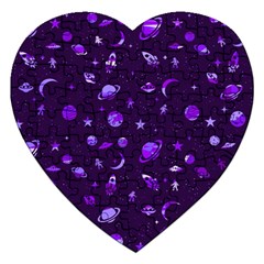 Space Pattern Jigsaw Puzzle (heart) by ValentinaDesign