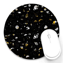 Space Pattern Round Mousepads by ValentinaDesign