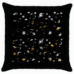 Space Pattern Throw Pillow Case (black) by ValentinaDesign