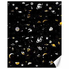 Space Pattern Canvas 11  X 14   by ValentinaDesign