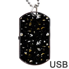 Space Pattern Dog Tag Usb Flash (one Side) by ValentinaDesign