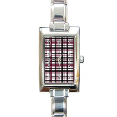 Plaid Pattern Rectangle Italian Charm Watch by ValentinaDesign