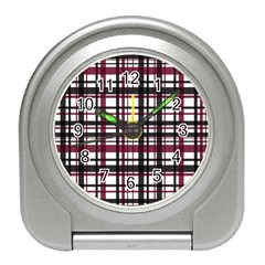 Plaid Pattern Travel Alarm Clocks by ValentinaDesign