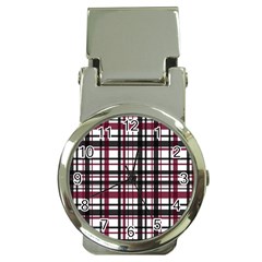 Plaid Pattern Money Clip Watches by ValentinaDesign