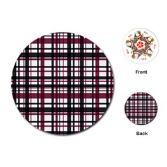 Plaid Pattern Playing Cards (round)  by ValentinaDesign