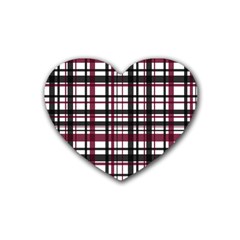 Plaid Pattern Rubber Coaster (heart)  by ValentinaDesign