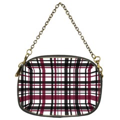 Plaid Pattern Chain Purses (one Side)  by ValentinaDesign