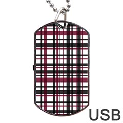 Plaid Pattern Dog Tag Usb Flash (two Sides) by ValentinaDesign