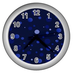 Decorative Dots Pattern Wall Clocks (silver)  by ValentinaDesign