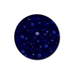 Decorative Dots Pattern Rubber Round Coaster (4 Pack)  by ValentinaDesign