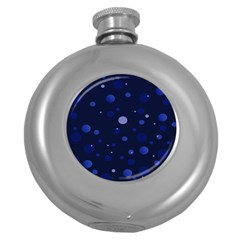 Decorative Dots Pattern Round Hip Flask (5 Oz) by ValentinaDesign