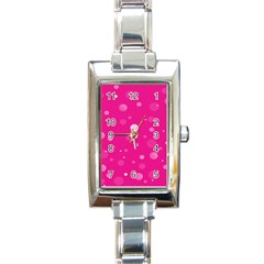 Decorative Dots Pattern Rectangle Italian Charm Watch by ValentinaDesign