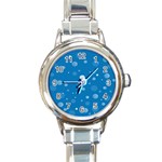 Decorative dots pattern Round Italian Charm Watch Front