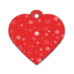 Decorative Dots Pattern Dog Tag Heart (two Sides) by ValentinaDesign