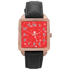 Decorative Dots Pattern Rose Gold Leather Watch  by ValentinaDesign