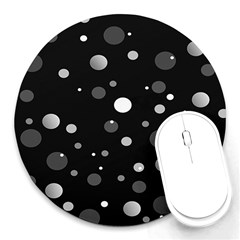 Decorative Dots Pattern Round Mousepads by ValentinaDesign