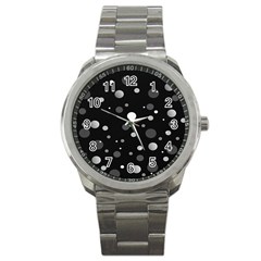 Decorative Dots Pattern Sport Metal Watch by ValentinaDesign