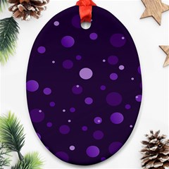 Decorative Dots Pattern Oval Ornament (two Sides) by ValentinaDesign