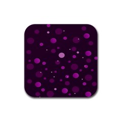 Decorative Dots Pattern Rubber Square Coaster (4 Pack)  by ValentinaDesign