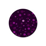 Decorative dots pattern Rubber Round Coaster (4 pack)  Front