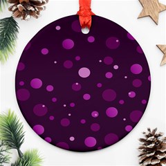 Decorative Dots Pattern Round Ornament (two Sides) by ValentinaDesign