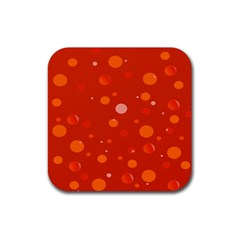 Decorative dots pattern Rubber Coaster (Square) 